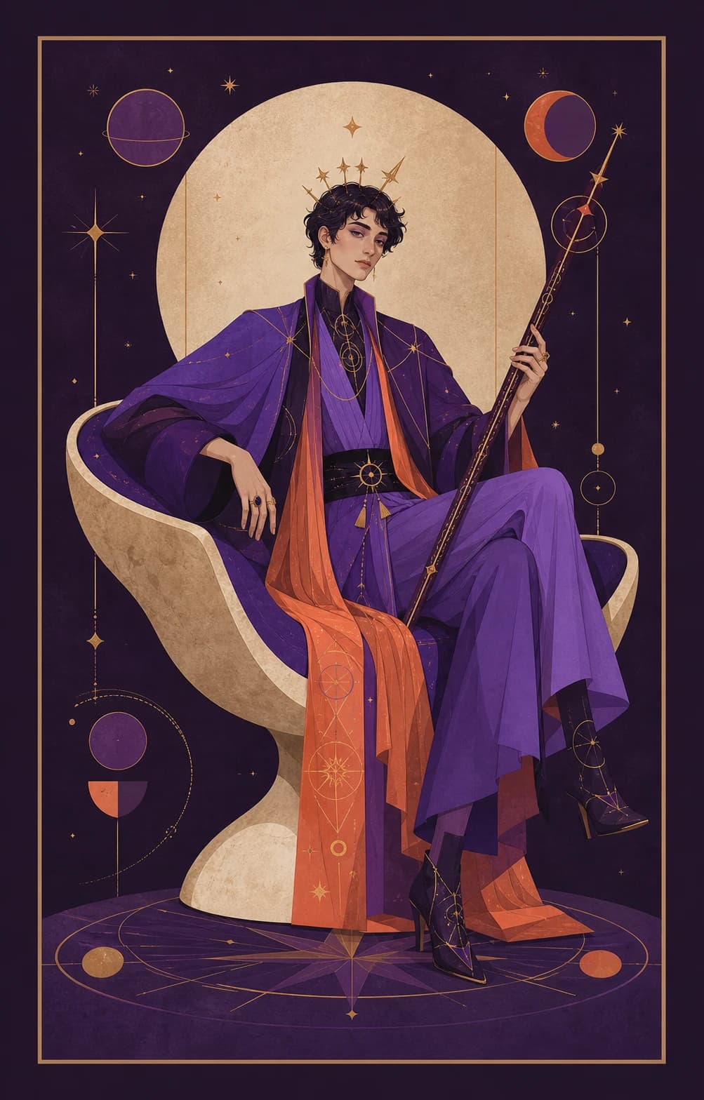 Illustration of Rhythm Sharma holding a pendulum